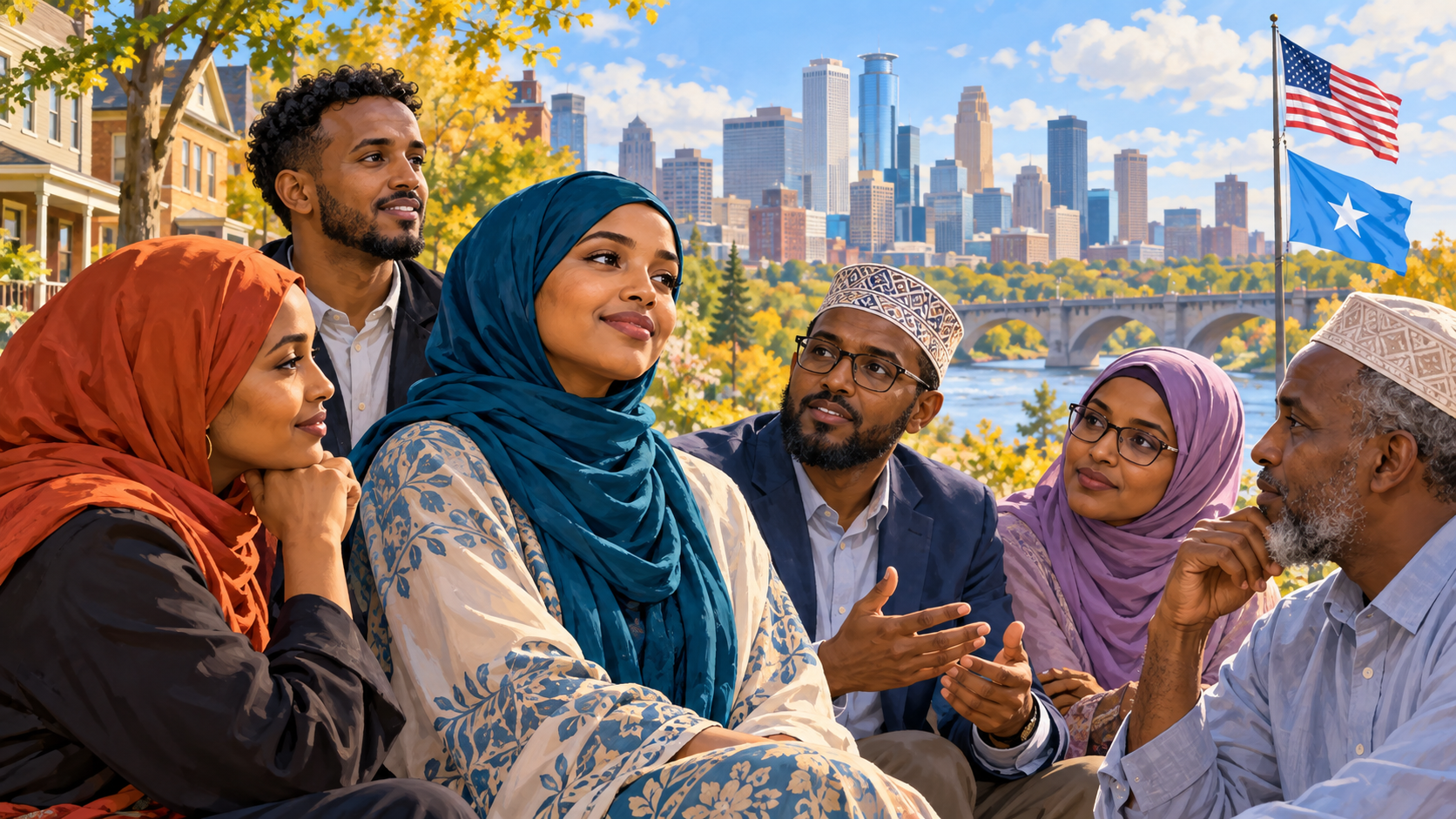 Illustration of the Somali community in Minneapolis